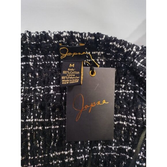 Jopra Women's Black and White Check Tweed Adjustable Strap Crop Top, Size M - Picture 3 of 7